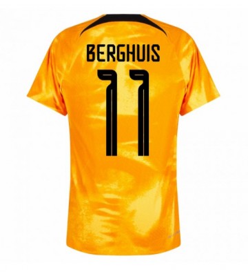 Holland Steven Berghuis #11 Replika Hjemmebanetrøje VM 2022 Kortærmet